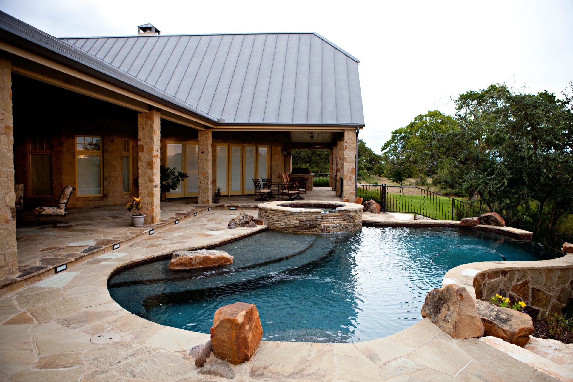 relaxing outdoor pool