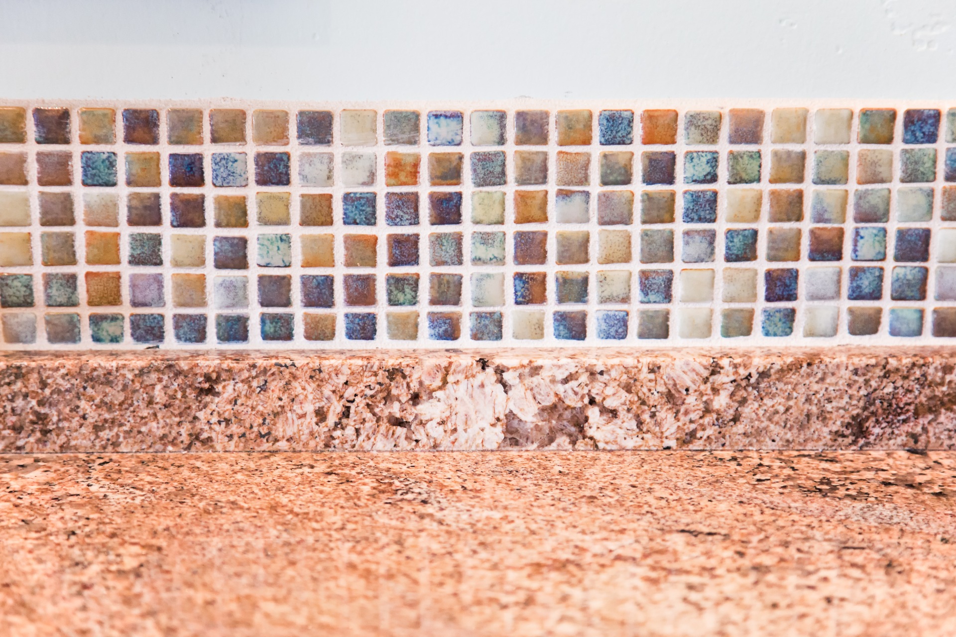 colorful tiles accent and marble texture
